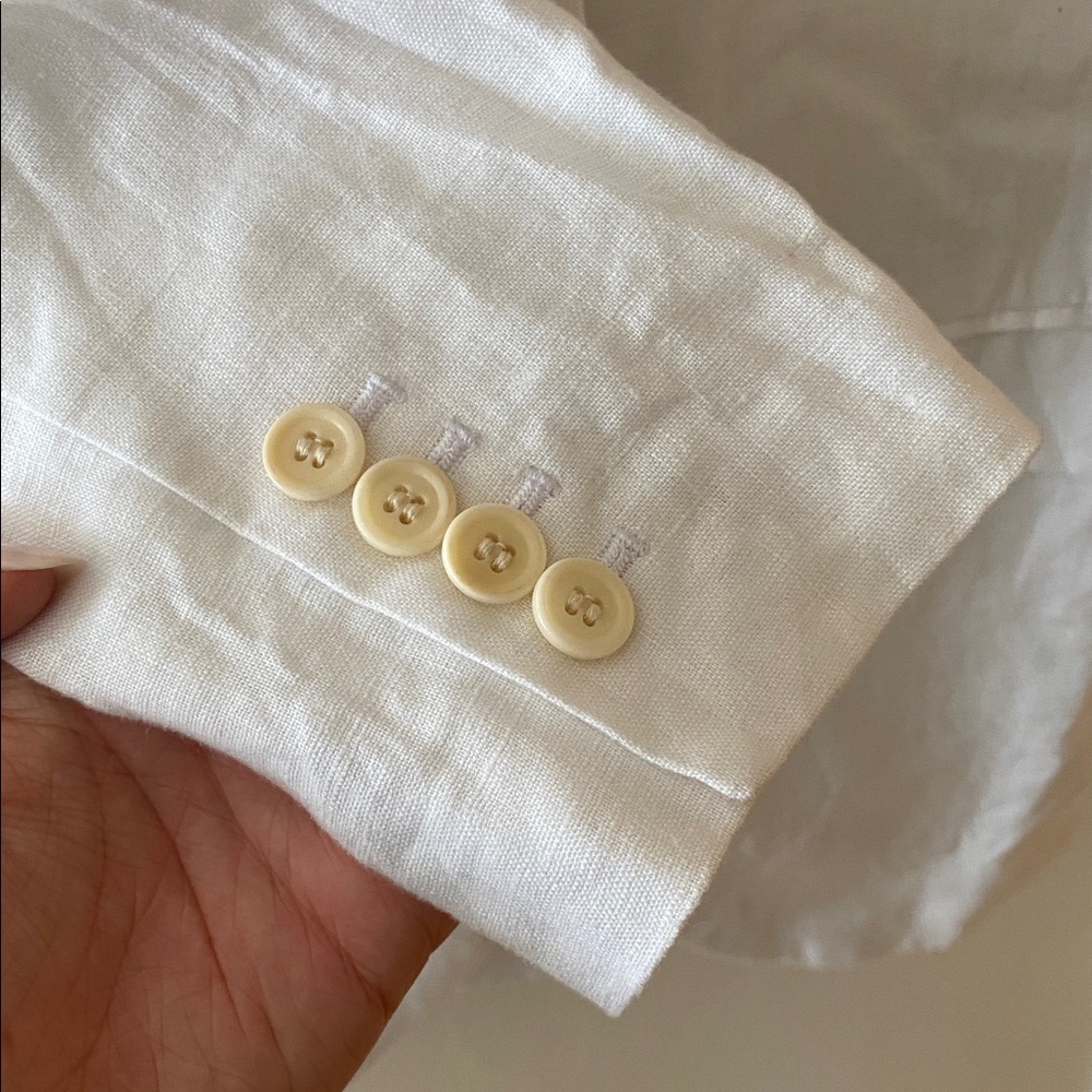 Madewell The Larsen Blazer in 100% Linen White NJ530 Oversized Single Button - Picture 7 of 11